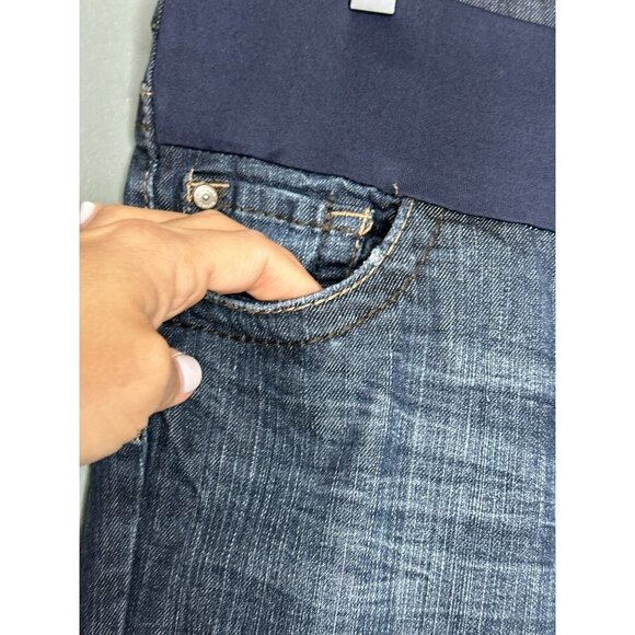 Common Genes Women's Medium Maternity Bootcut Pull-On Underbelly Jeans Embroider - Picture 8 of 12